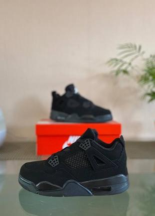 Nike air jordan 4 retro (чорні)5 фото