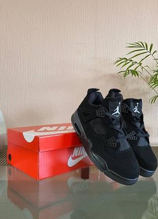 Nike air jordan 4 retro (чорні)3 фото