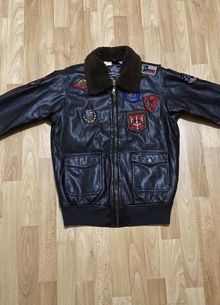 Шкіряна дитяча куртка top gun official signature series jacket, оригінал