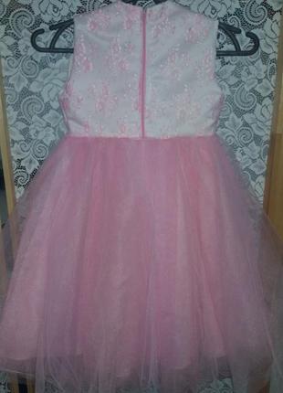 Детское фатиновое платье-сарафан "мия" (розовое) на 3-5 лет3 фото