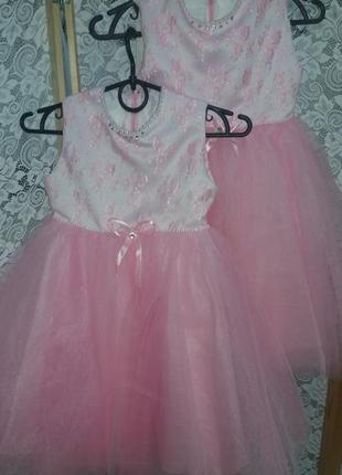 Детское фатиновое платье-сарафан "мия" (розовое) на 3-5 лет5 фото