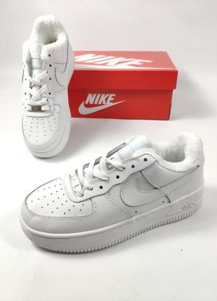 Nike air force low white (білі) з хутром зима