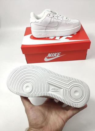 Nike air force low white (белые) с мехом зима7 фото