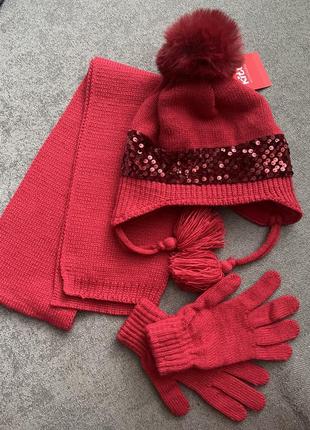 Шапка шарф рукавички1 фото