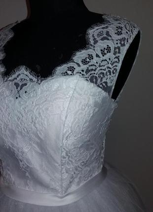 Свадебное платье миди "энни"7 фото