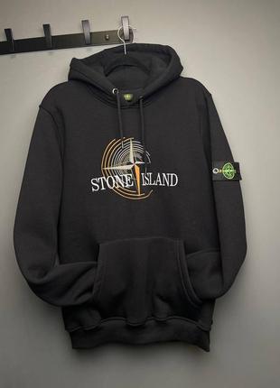 Чоловіче худі / якісне худі stone island в чорному кольорі на кожен день