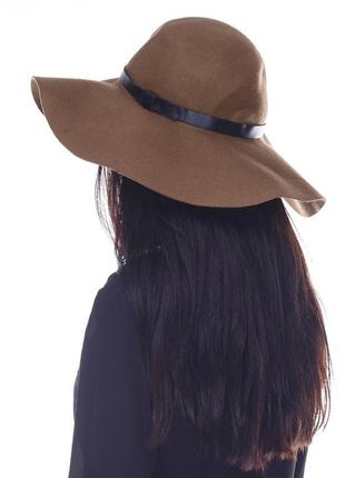 Шерстяная шляпа шляпа с плавными полями