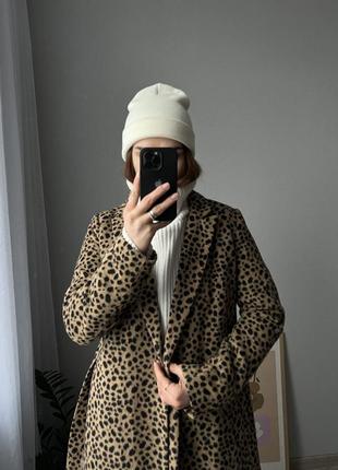 Примарк primark леопардовое женское прямое пальто2 фото