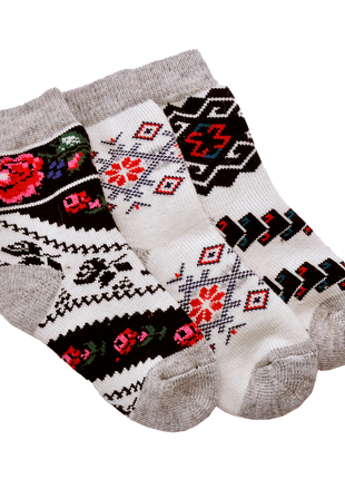 Носки шерстяные на подарок новогодние шерстяные с украинской символикой вышивкой вышиванка
