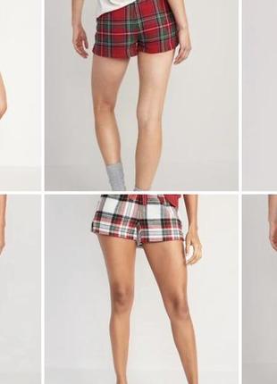 Matching flannel pajama shorts for women, домашній одяг, піжама, піжамні фланелеві шорти в клітинку old navy