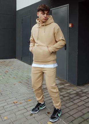 Спортивний костюм staff cr beige oversize fleece