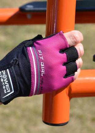 Рукавички для фітнесу спортивні атлетичні тренувальні power system ps-2920 fit girl evo s рожевий ku-228 фото