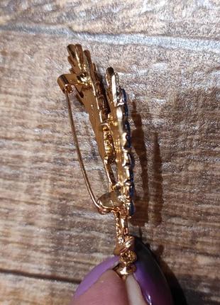 Брошь рожок украинской флаг желто-голубая