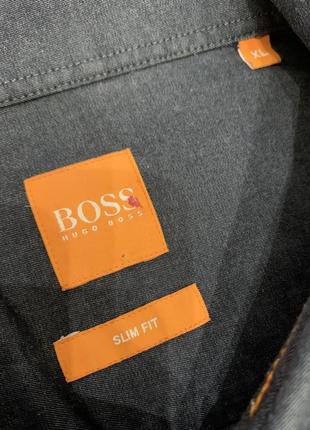 Рубашка hugo boss серая мужская базовая классическая6 фото
