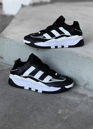 Кроссовки adidas niteball black white8 фото