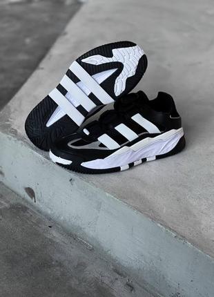 Кроссовки adidas niteball black white10 фото