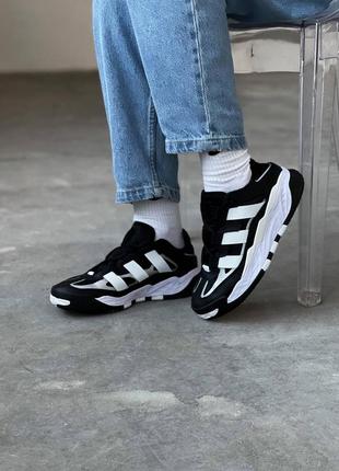 Кроссовки adidas niteball black white2 фото