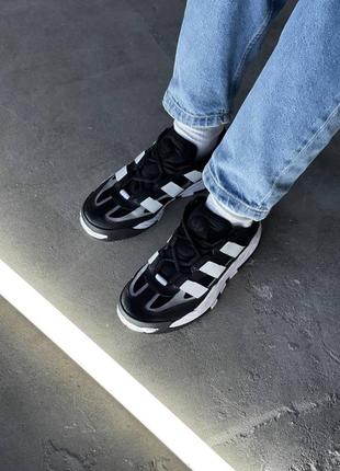 Кроссовки adidas niteball black white4 фото
