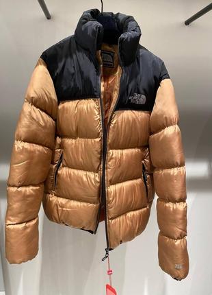 Куртка зимова the north face 700 bronze  металік бронза8 фото