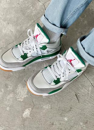 Кроссовки nike air jordan 4 retro x sb pine green