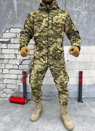 Зимовий тактичний костюм софтшел піксель для чоловіків1 фото