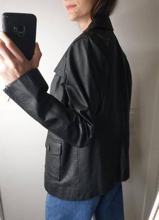 Актуальный натуральный кожаный тренч короткий укороченный кожаная куртка натуральная кожа4 фото