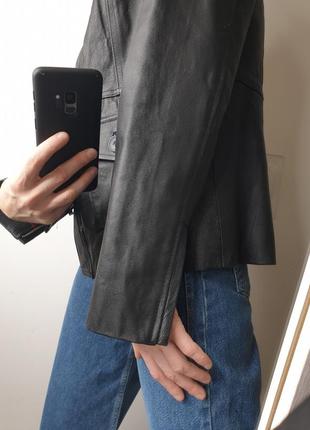 Актуальный натуральный кожаный тренч короткий укороченный кожаная куртка натуральная кожа8 фото