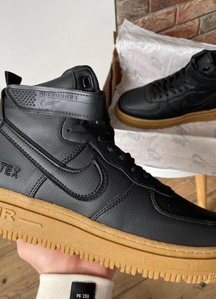 Зимние мужские nike air force 1 gore-tex black\brown