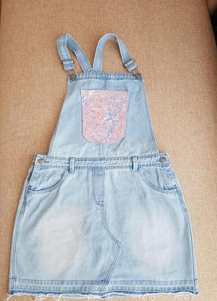 Джинсовий сарафан комбінезон на ріст 158-164