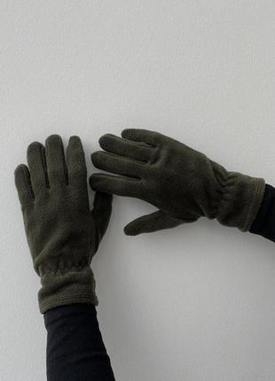 Чоловічі флісові зимові рукавички хакі тактичні військові рукавички для зсу (b)2 фото