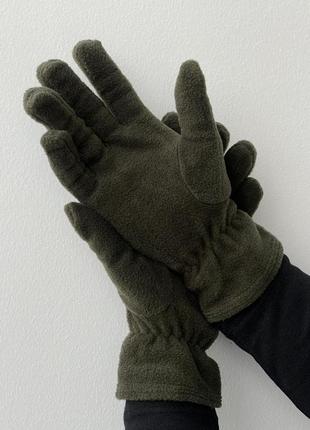 Чоловічі флісові зимові рукавички хакі тактичні військові рукавички для зсу (b)3 фото