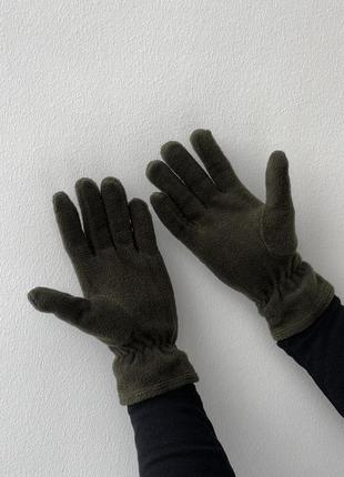 Чоловічі флісові зимові рукавички хакі тактичні військові рукавички для зсу (b)5 фото