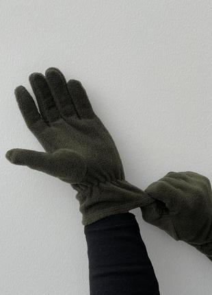 Мужские флисовые зимние перчатки хаки тактические военные перчатки для всу (b)