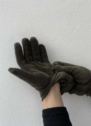 Чоловічі флісові зимові рукавички хакі тактичні військові рукавички для зсу (b)4 фото