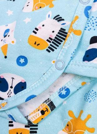 Комплект одежды для новорожденных мальчиков. боди, ползунки с наружными швами. комплект в роддом зверюшки2 фото