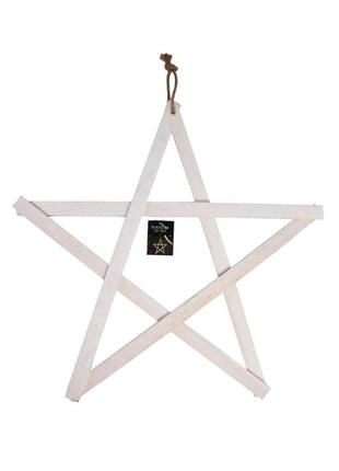 Деревянное подвесное украшение рождественская звезда белая lidl