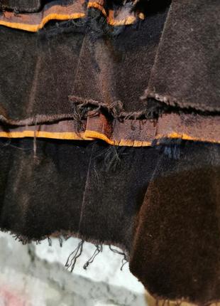 Бархатная юбка стрейч zaatxchi с рюшами бархат комбинированная коттон мини короткая миди4 фото