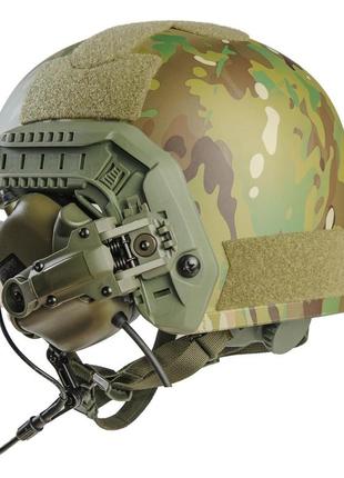 Шолом fast мультикам з навушниками earmor m32h (м31н, м31, м32) і кріпленнями "чебурашка"