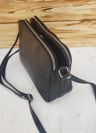 Женская кожаная итальянская сумка через плечо vera pelle италия жіноча шкіряна італія8 фото