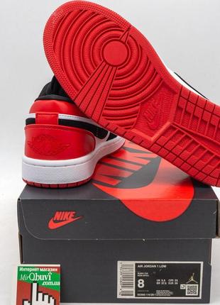 Низкие черные c красным кроссовки nike air jordan 1. топ качество! 37. размеры в наличии: 37, 38, 39, 40, 41.2 фото