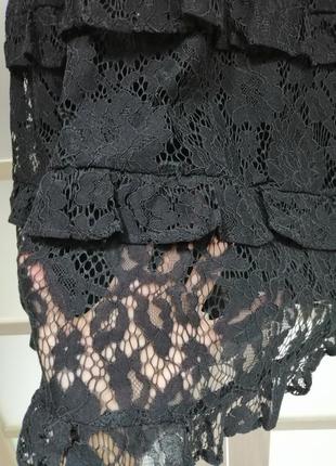 Маленькое чёрное ажурное платье6 фото