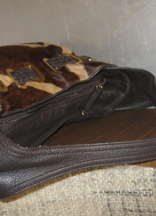 Итальянская кожаная сумка с мехом7 фото