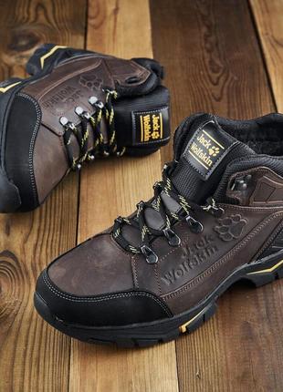 Чоловічі зимові спортивні черевики jack wolfskin, мужские зимние ботинки цвет коричневий5 фото