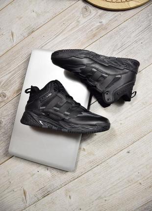 Мужские кроссовки adidas niteball mid triple black8 фото