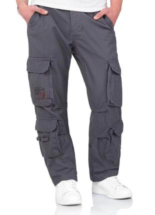 Штани карго surplus airborne slimmy trousers сірі штани карго (l)