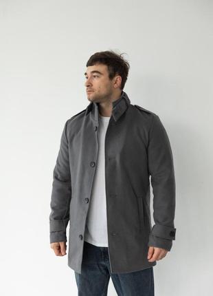 Чоловіче демісезонне стильне кашемірове пальто на ґудзиках розміри s-xl5 фото