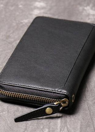 Класичний чоловічий гаманець шкіряний клатч натуральна шкіра, чоловіче портмоне