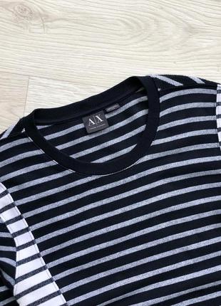 Оригинальный свитер, свитшот, кофта armani exchange stripe sweatshirt blue/white2 фото