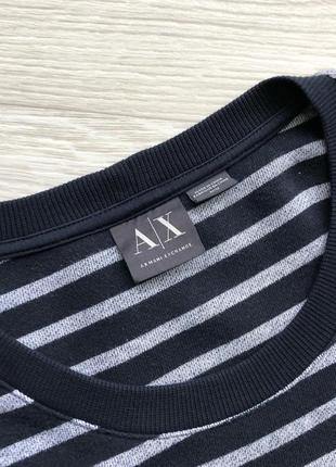 Оригинальный свитер, свитшот, кофта armani exchange stripe sweatshirt blue/white5 фото