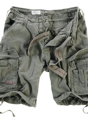 Чоловічі шорти surplus airborne vintage shorts olive оливкові бавовняні повсякденні шорти карго сурплюс